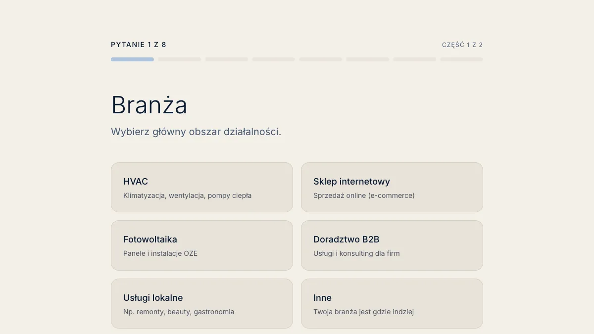 Ekran kalkulatora liczącego roczne straty firmy